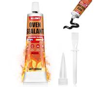 ALLONY Silicone Haute Temperature, Silicone Noir, Colle Haute Temperature Four, Mastic Refractaire, Durcissement Rapide, Colle Barbecue pour Cuisinières Cheminées Fours etc, 100ML