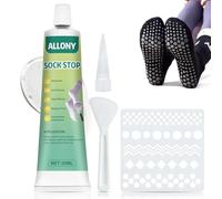 Allony Sock Stop, Liquide Antidérapant pour Chaussettes, Antidérapant Chaussette Kit, Colle Antidérapante pour Chaussettes, Colle Antidérapante pour Chausson, Ceintre, Tapis, 50ml