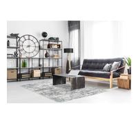 AlloTapis - Tapis rayé à Poils Courts pour Salon Rectangle Vintage Paris - Vintage - Rayé - Argenté - Dimensions: 170 x 170 CM