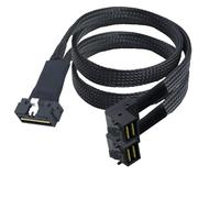 Allowish Câble adaptateur PCI-E Ultraport Slimline SAS4.0 LP Low Profile SFF-8654 8i 74 broches vers Mini SAS HD SFF-8643 8I 36 broches 90 degrés (0,5 m)