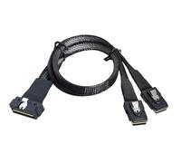 Allowish Câble de connexion interne PCI-E Ultraport Slimline SAS4.0 LP à profil bas SFF-8654 8i 74 broches vers 2 mini SAS SFF-8087 36 broches (1 m)