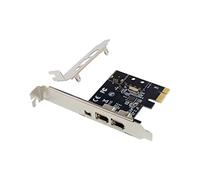 Allowish Carte d'extension PCIe X1 3 ports Firewire 4 broches 9 broches PCI Express 1394B 1394A VIA VT6315 Chipset Adapter PCI-E 1X vers 1394