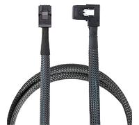 Allowish Mini SAS HD SFF-8643 4I to SAS SFF-8087 Left Bend Server Connection Cable (0.5m,Black)