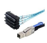 Allowish Mini SAS HD SFF-8644 to SFF-8482 29P 2-in-1 Array Card SATA Hard Disk Data Cable (2m)