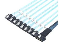 Allowish PCI-E Ultraport Slimline SAS 4.0 LP Low Profile SFF-8654 8i 74 broches vers 8X SATA 7 broches Câble de connexion interne droit (0,8 m)