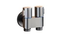 Alloy Angle Valve Wall Mount Toilet Bidet Sprayer Set One In Two Out Water Cleaning Sprayer for Bathroom Toilet Accessories(Light yellow)