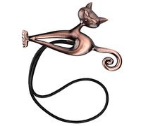 Alloy Curtain Tiebacks | Cute Cat Design Strong Hold for Home Decor | Alloy Curtain Clips for Window Treatments/Living Room/Bedroom | 19.1 inch Adjustable Belt (Rose Gold)