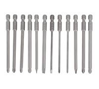 Alloy Steel Screwdriver Bit Set | 12 - Piece Kit with High Accuracy for Electric Screwdriver/Drill/Manual Use | 100mm Bits for Hardware & DIY Projects
