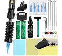 Alloy Tattoo Manual Stick Kit Stick Poke Diy Tattoo Kit Manual Tattoo Pen Kit Home Tattoo Kit With Tattoo Tube Needles Ink Cups Transfer Papers Cream