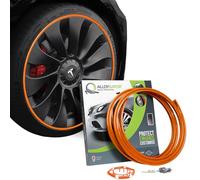 AlloyGator Protection Jantes Voiture Orange - Prévient les Rayures et Éraflures de Bordure | S’adapte aux Jantes 19” | Compatible avec Tous les Véhicules | Installation Sans Colle | 15 Couleurs