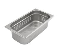 Allpax Récipient GN 1/3 en acier inoxydable - Hauteur 100 mm - Avec perforation - Récipient gastronorm alimentaire et résistant à la chaleur, pour égoutter ou comme insert de cuisson dans le réchaud