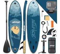 ALLPICK Paddle Gonflable, Kit de Padelsurf de Stand Up Paddle Sup Gonflable de 320 cm, avec Support Universel pour Caméra, Pagaie réglable, Débutants et confirmés, 200 kg (Mystérieux - Ble)