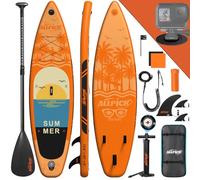 ALLPICK Paddle Gonflable, Kit de Padelsurf de Stand Up Paddle Sup Gonflable de 320 cm, avec Support Universel pour Caméra, Pagaie réglable, Débutants et confirmés, 200 kg (Vitalité - Orange)