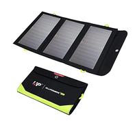 ALLPOWERS 21W Chargeur Solaire Pliable avec 3 USB Production (PD 18W Inclus) & 2 USB Entrée, Panneau Solaire Portable et Imperméable + 2 Crochets pour Smartphone, Tablettes, Extérieur, Camping