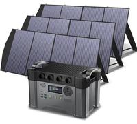 ALLPOWERS Centrale électrique 1451Wh 2400W avec batterie et générateur solaire mobile avec 3 panneaux solaires pliables de 200W