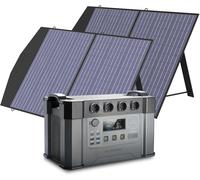 ALLPOWERS Centrale électrique portable 1451Wh 2400W Générateur solaire à batterie 2 panneaux solaires pliables 100W