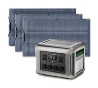 ALLPOWERS R2500 générateur électrique portable 2016Wh avec 3 x panneau solaire flexible 100W IP68 étanche, batterie LiFeP04, générateur solaire pour Chargement rapide, camping-car, jardin, toit