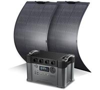 ALLPOWERS S2000 Pro Centrale électrique portable avec 2 panneaux solaires flexibles de 100W,1451Wh 2400W,générateur solaire