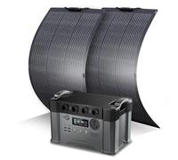 ALLPOWERS S2000Pro Station électrique portable 1451Wh, 4 prises CA 2400W, générateur solaire avec 2 x panneau solaire flexible 100W IP68 étanche, Chargement rapide, camping-car, balcon, jardin