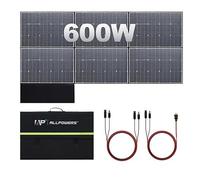 ALLPOWERS SP039 Panneau Solaire Pliable 600W IP67 Étanche | Chargeur Solaire Sortie 44V, Monocristallin, Jardin Camping-car Balcon, Générateur Solaire Portable