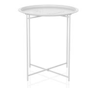 ALLRUND | métal avec motif perforé - Table d'appoint Blanc