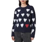 AllSaints Amora Jumper Ink Blue/white Taille: XS | Pulls en Maille Outlet | Femme | Bleu