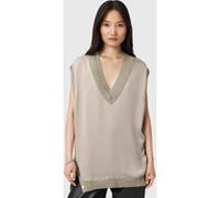 AllSaints Bern Stud Tank Taupe Grey Taille: S | Tanktops Outlet | Femme | Le Noir
