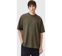 AllSaints Biggy Ss Crew Khaki Green Taille: L | T-shirts avec imprimés Outlet | Homme | Marron