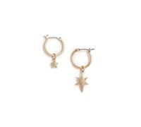 AllSaints Celestial Star Charm Huggies, boucles d’oreilles hypoallergéniques, bijou pendant, accessoires de mode modernes, fermeture à clip, blanc