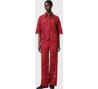 AllSaints Charli Emb Trouser Burnt Brick Red Taille: 2 | Évasés pantalons Outlet | Femme | Rouge