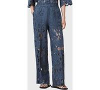 AllSaints Charli Emb Trouser Dusty Blue Taille: 8 | Pantalons droits Outlet | Femme | Bleu