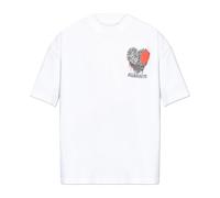AllSaints - Chaste T-shirt Graphique Oversize - Homme - Tops - Blanc - Taille: XL