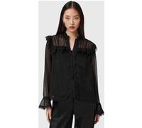 AllSaints Ciara Shirt Black Taille: 2 | Manches longues Outlet | Femme | Le Noir