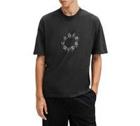 AllSaints Cryptierra Ss Crew Washed Black Taille: XS | T-shirts avec imprimés Outlet | Homme | Le Noir