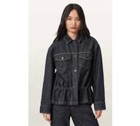 AllSaints Denby Peplum Trucker Raw Indigo Blue Taille: 10 | Vestes en jeans Outlet | Femme | Bleu