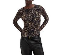 AllSaints Edana Mesh Top Jinx Golden Brown Taille: 2 | Manches longues Outlet | Femme | Marron
