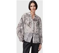 AllSaints Eddie Shirt Rise Ecru White Taille: 4 | Chemises Outlet | Femme | Marron
