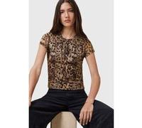 AllSaints Ellie Mesh Tee Evia Golden Brown Taille: 2 | Chemises Outlet | Femme | Marron