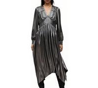 AllSaints Estelle Metallic Dre Gunmetal Grey Taille: 34 | Robes Outlet | Femme | Gris