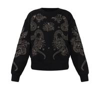 AllSaints, Femme, Sweatshirts et sweats à capuche, Noir, Taille: 40 FR Cecile Embellished Pippa SweaT-shirt