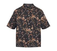 AllSaints - Fortune Short Sleeve Boxy Shirt - Homme - Chemises - Noir - Taille: S