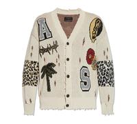 AllSaints - Foxx Jacquard Oversized Cardigan - Homme - Pulls - Beige - Taille: XS