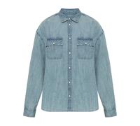 AllSaints - Gribbs Oversized Long Sleeve Shirt - Homme - Chemises - Bleu - Taille: M