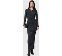 AllSaints Hanako Cupro Dress Black Taille: 10 | Robes longues Outlet | Femme | Le Noir