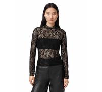 AllSaints Haut en dentelle Aria pour femme, noir 1, 40