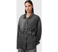 AllSaints Hettie Shacket Illusion Black Taille: L | Chemises à boutons Outlet | Femme | Le Noir