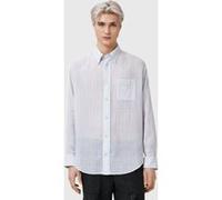 AllSaints Holme Ls Shirt Willow Blue Taille: M | Casual chemises Outlet | Homme | Bleu