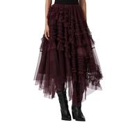 AllSaints Jen Tulle Skirt Jupe, Rouge bœuf, UK 12/US 8 Womens