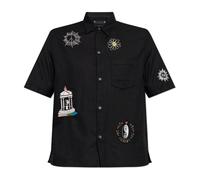 AllSaints - Karlton Printed Boxy Shirt - Homme - Chemises - Noir - Taille: XS