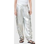 AllSaints Kaye Trouser Metallic Silver Taille: S | Pantalons Cargo Outlet | Femme | Gris